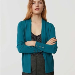LOFT Button Cuff Open Cardigan